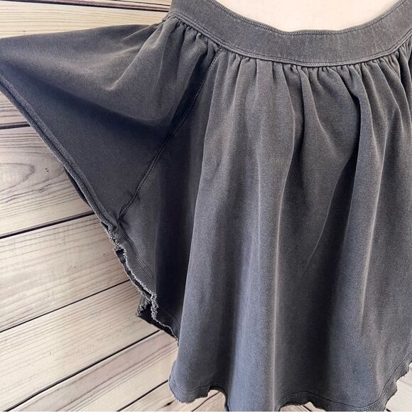 Free People Grey Oversized Off Shoulder Raw Edge Sweatshirt Top - Picture 9 of 14